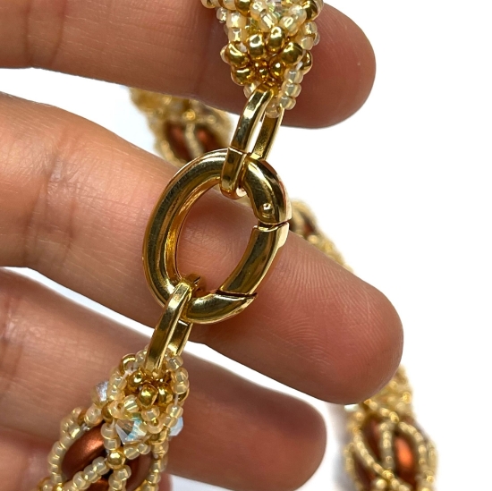 Picture of Clic Clasp 15x20mm w/ 2 rings Gold Plate x1