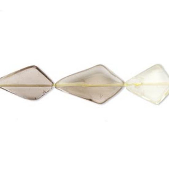 Picture of Lemon Smoky Quartz (heated/irradiated) 11x9mm-21x13mm hand-cut kite shape  x35cm