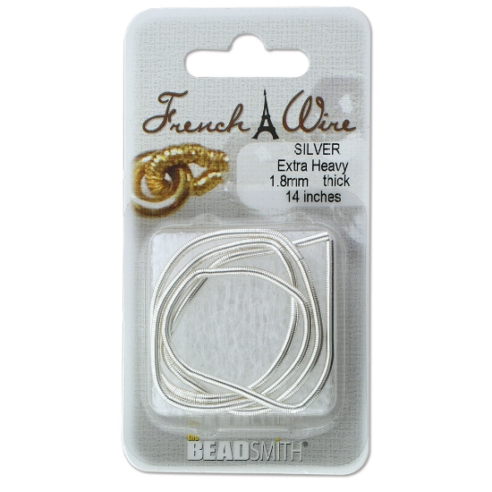 Picture of French Wire (cannetille or bouillon) Extra Heavy 1.8mm Silver x35.5cm