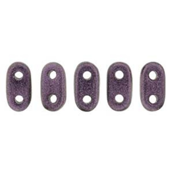 Picture of Bar 2-hole 2x6mm Metallic Suede Pink x5g