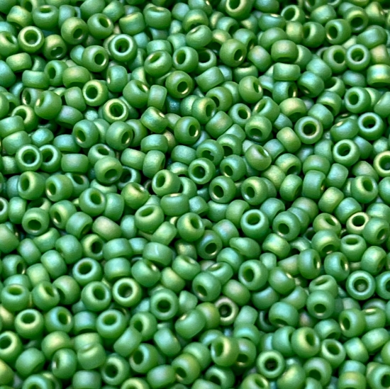 Picture of Miyuki Rocaille 11/0 411FR Opaque Green Mat AB x10g