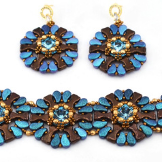 Afbeeldingen van Bracelet and Earrings "Wheel of Time" - Instant Download of Printed Copy