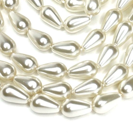Picture of Preciosa Nacre Pear 10x6mm White Pearl x5