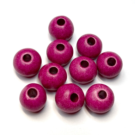 Picture of Greece Ceramic bead Rondelle 10x13mm Fuchsia x10 