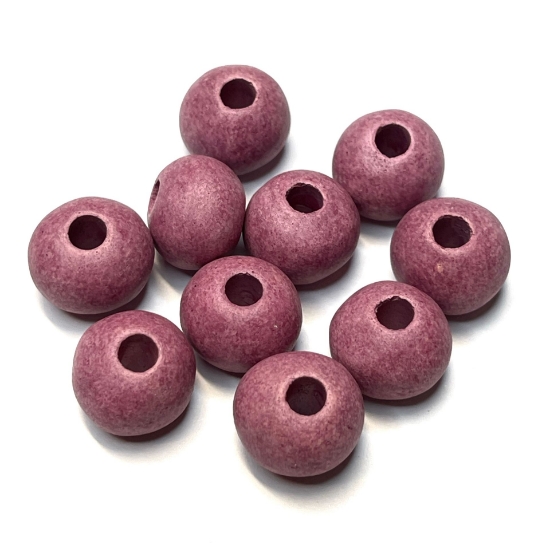 Picture of Greece Ceramic bead Rondelle 10x13mm Pastel Pink x10