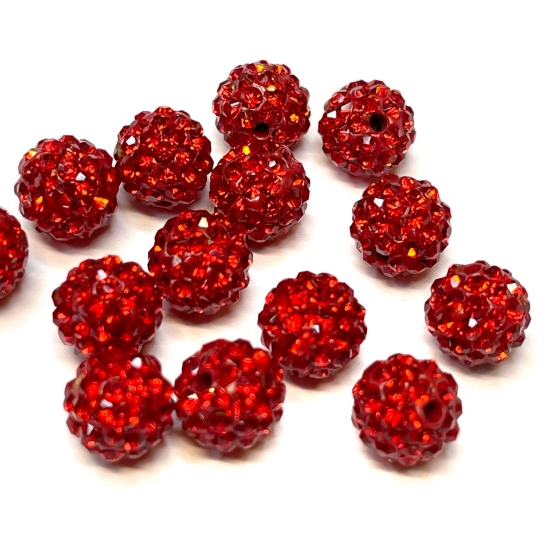 Picture of Pavé bead 8mm round Siam x1