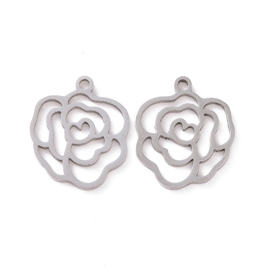 Picture of Stainless Steel Pendant Rose 17.5x14x1mm x1