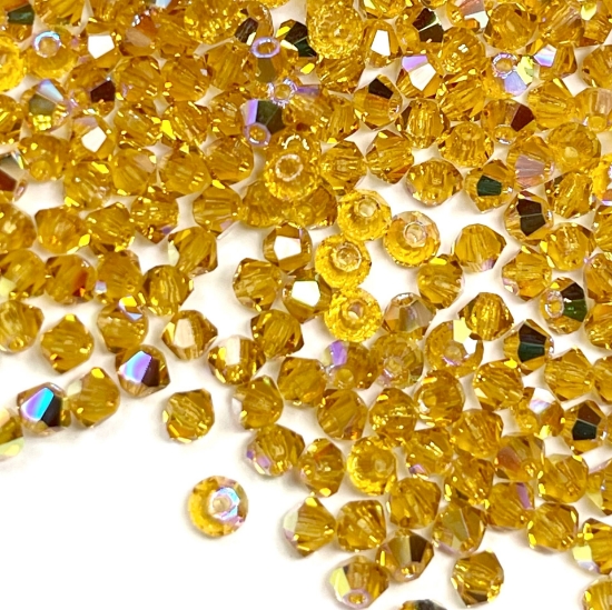 Picture of Preciosa Bead Rondell 3mm Topaz AB x100