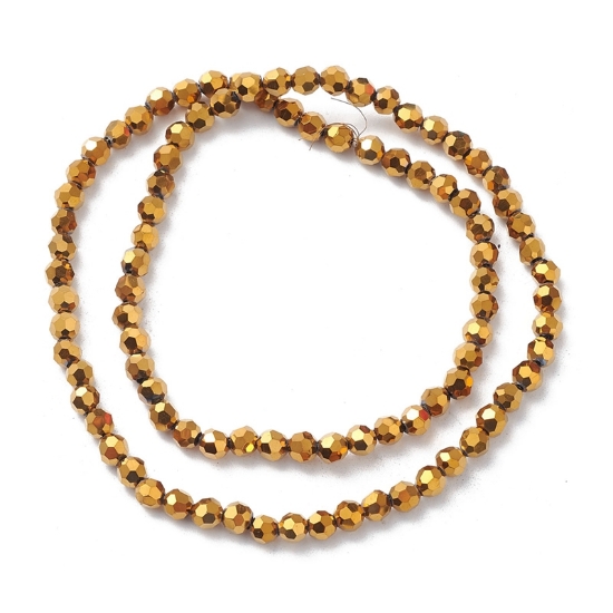 Picture of Faceted Rondelle 4mm Metallic Gold x36cm