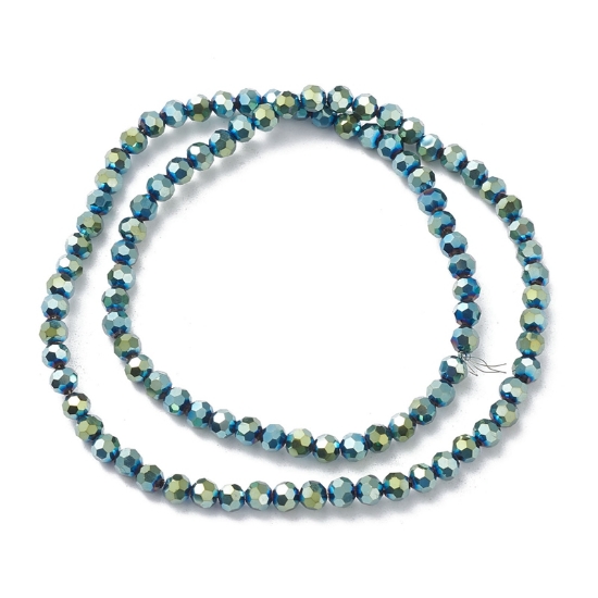 Picture of Faceted Rondelle 4mm Metallic Green x36cm