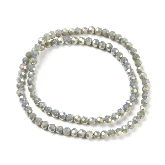 Picture of Faceted Rondelle 4mm Grey AB x32cm