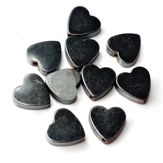 Picture of Hematite bead (manmade) 8mm Heart x10