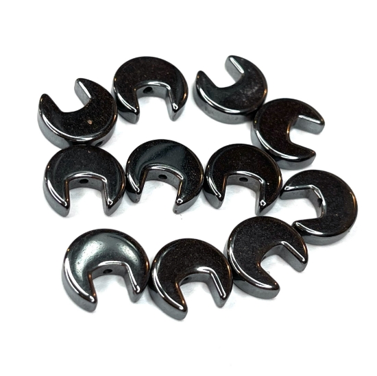 Picture of Hematite bead 10mm Moon x10