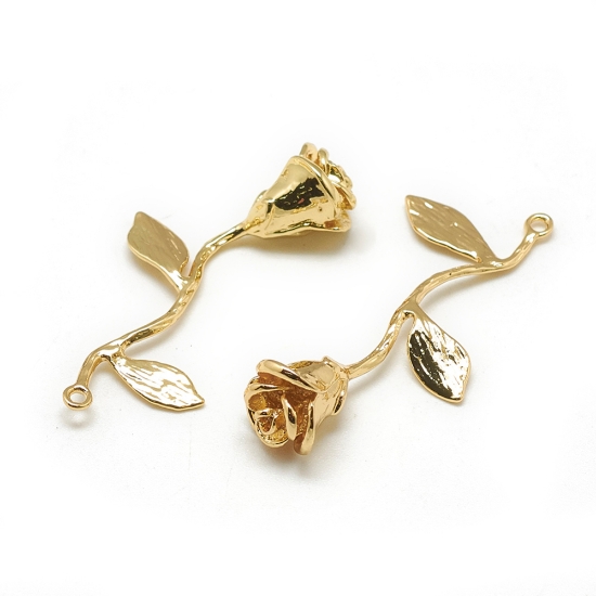 Picture of Pendant Rose 37x21x9mm 18kt Gold Plated x1