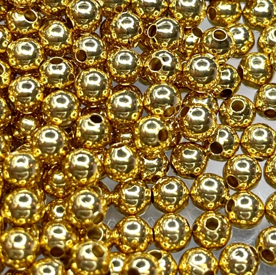 Picture of Brass Bead 5mm round Gold Plated x100