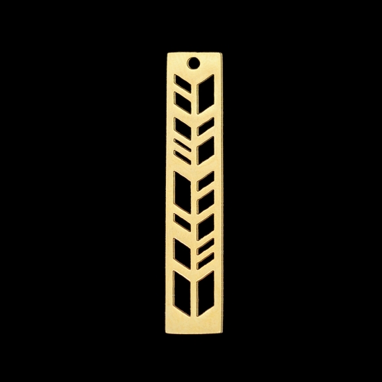 Picture of Stainless Steel Pendant Laser cut 35x6x1mm rectangle with Arrow Gold x1