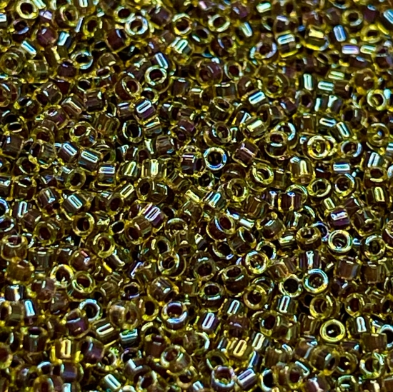 Picture of Miyuki Delica 11/0 DB1740 Dark Amethyst Lined Chartreuse AB x10g