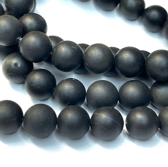 Picture of Blackstone bead 10mm round x38cm