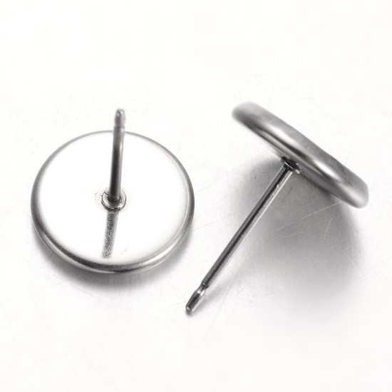 Picture of Stainless Steel Ear stud setting 8mm round x10