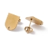 Picture of Stainless Steel Ear stud 12.5x10mm shield Gold x2
