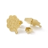 Picture of Stainless Steel Ear Stud Flower 15mm round w/ loop Gold x2