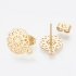 Picture of Stainless Steel Ear Stud Flower 11mm round w/ loop Gold x2