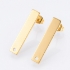 Picture of Stainless Steel Ear Stud 25x5mm rectangle  w/ hole Gold x2