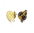 Picture of Stainless Steel Ear Stud Flower 11mm round w/ loop Gold x2