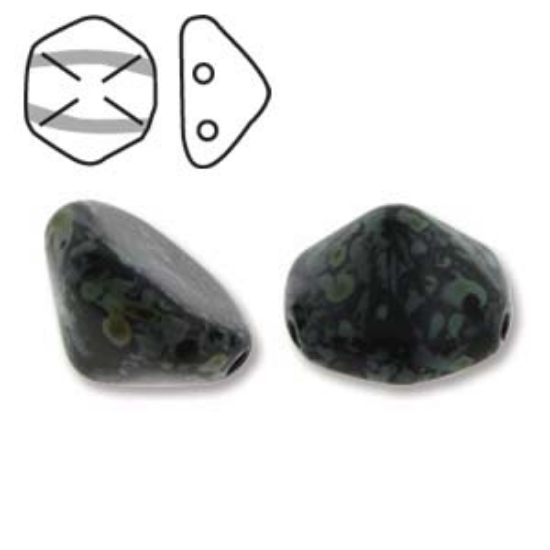 Picture of Pyramid Hex Bead 12mm Jet Picasso x12
