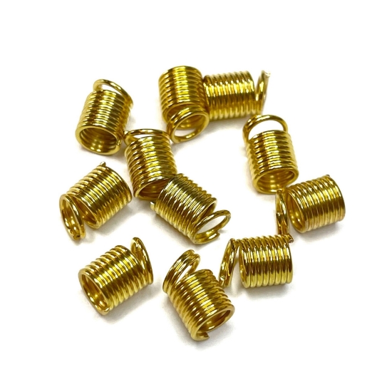 Picture of Coiled Wire Crimp Cord End w/ Loop Ø5mm cord Gold Plated x10