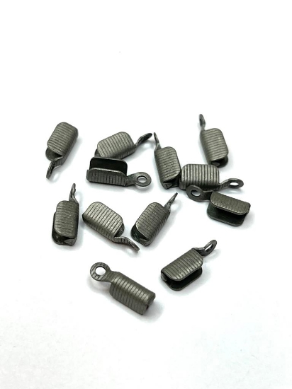 Picture of Cord End fold-over Ø2-3mm Antique Silver x10