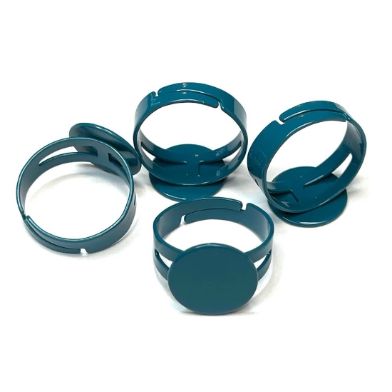 Picture of Ring flat pad 13mm round Blue x1