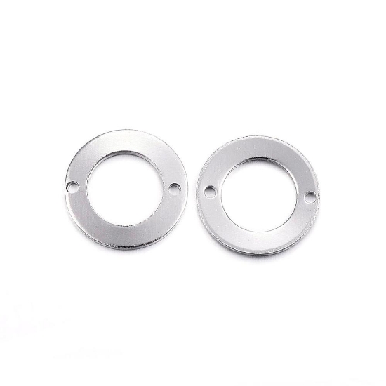 Picture of Stainless Steel Connector 13mm round w/ 2 holes x10