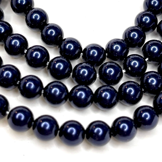 Picture of Preciosa Nacre Round Maxima 8mm Dark Blue Pearl x10