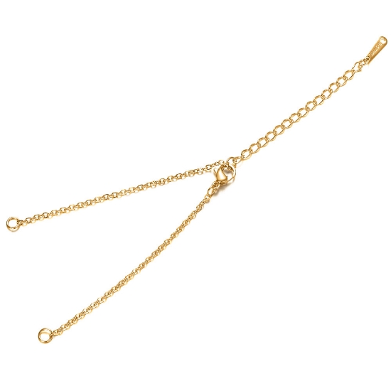 Picture of Stainless Steel Partially Finished Bracelet w/ 12mm Lobster Clasp Gold x1