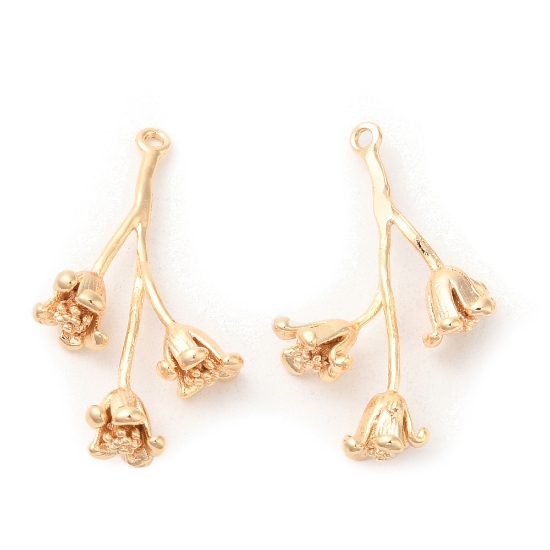 Picture of Pendant Flower 25mm 18kt Gold Plated x1
