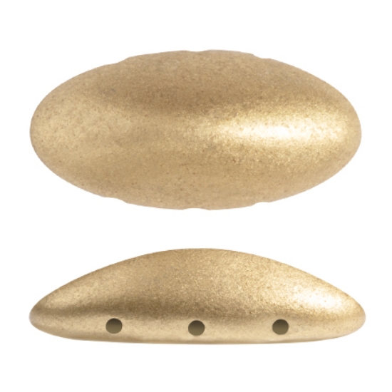 Picture of Athos 3-hole Par Puca bead 20x10mm Light Gold Mat x1