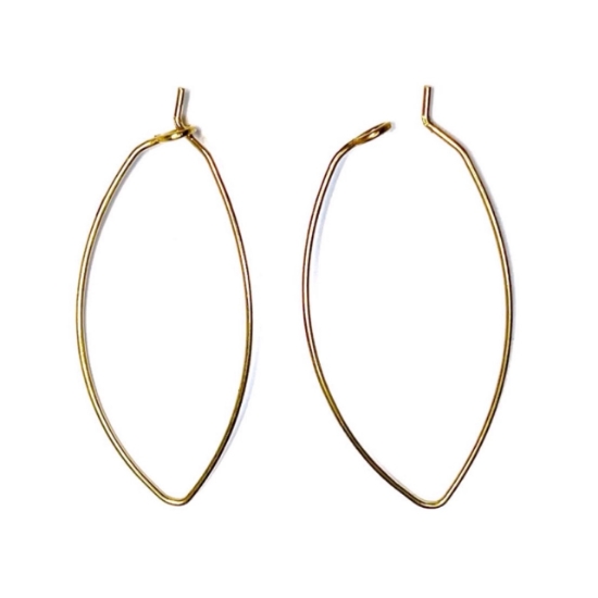 Picture of Earstud Wire Marquise 37x17mm Antique Gold x2