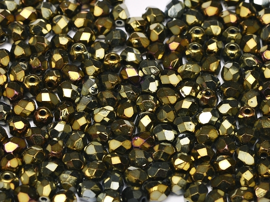 Picture of Fire-Polished 3mm Jet Brown Iris x100