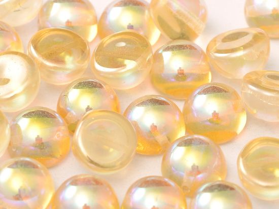 Picture of Dome Bead 10x6mm Crystal Yellow Rainbow x10