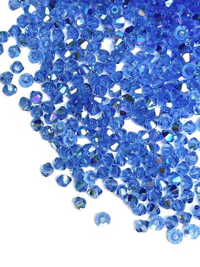 Picture of Preciosa Bead Rondell 3mm Sapphire Glitter x100