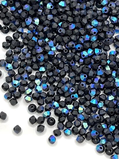 Picture of Preciosa Bead Rondell 3mm Jet Mat AB x100