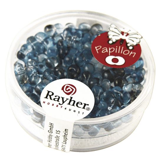 Picture of Peanut beads Rayher 3.2x6.5mm Duo Tone Grey Blue x10g