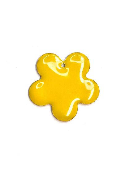 Picture of Candy Flower pendant 27mm Yellow x1 