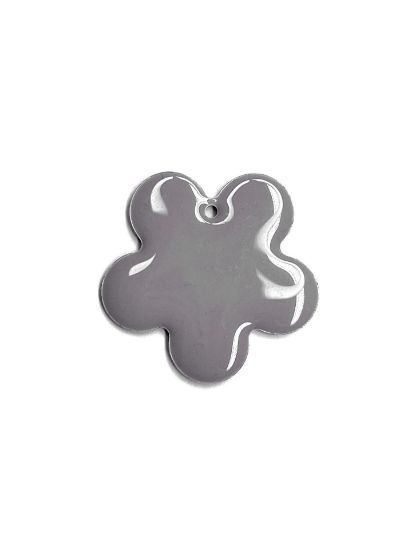 Picture of Candy Flower pendant 27mm Grey x1 