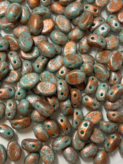 Picture of Samos® par Puca® 7x5mm Opaque Green Turquoise Tweedy x10g