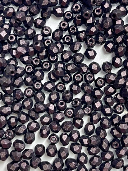 Picture of Fire-Polished 3mm Metallic Dark Plum x100