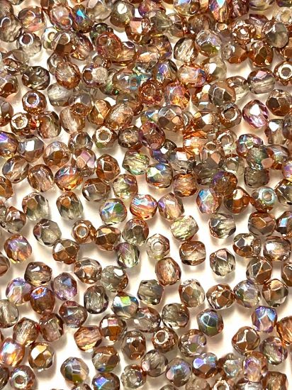 Picture of Fire-Polished 3mm Crystal Copper Rainbow x50