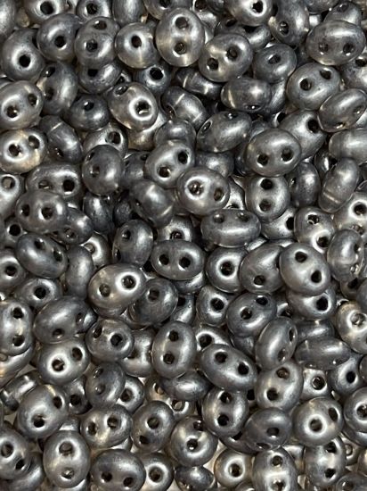 Picture of Preciosa Twin Beads 2.5x5mm Dark Grey Pearl x10g