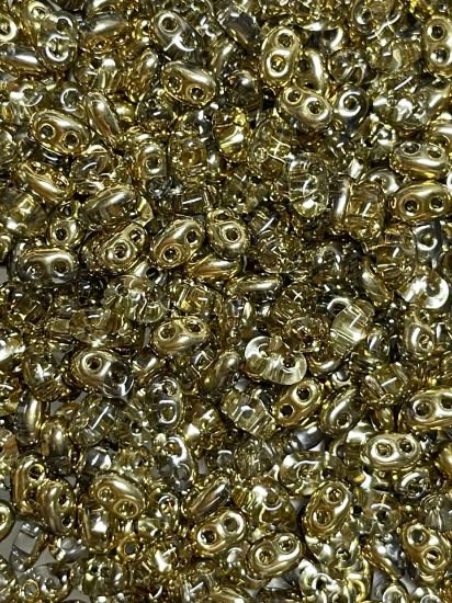 Picture of Preciosa Twin Beads 2.5x5mm Crystal Gold x10g